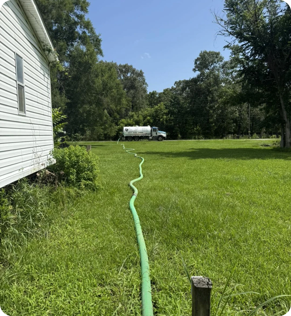 Hose connected to white building