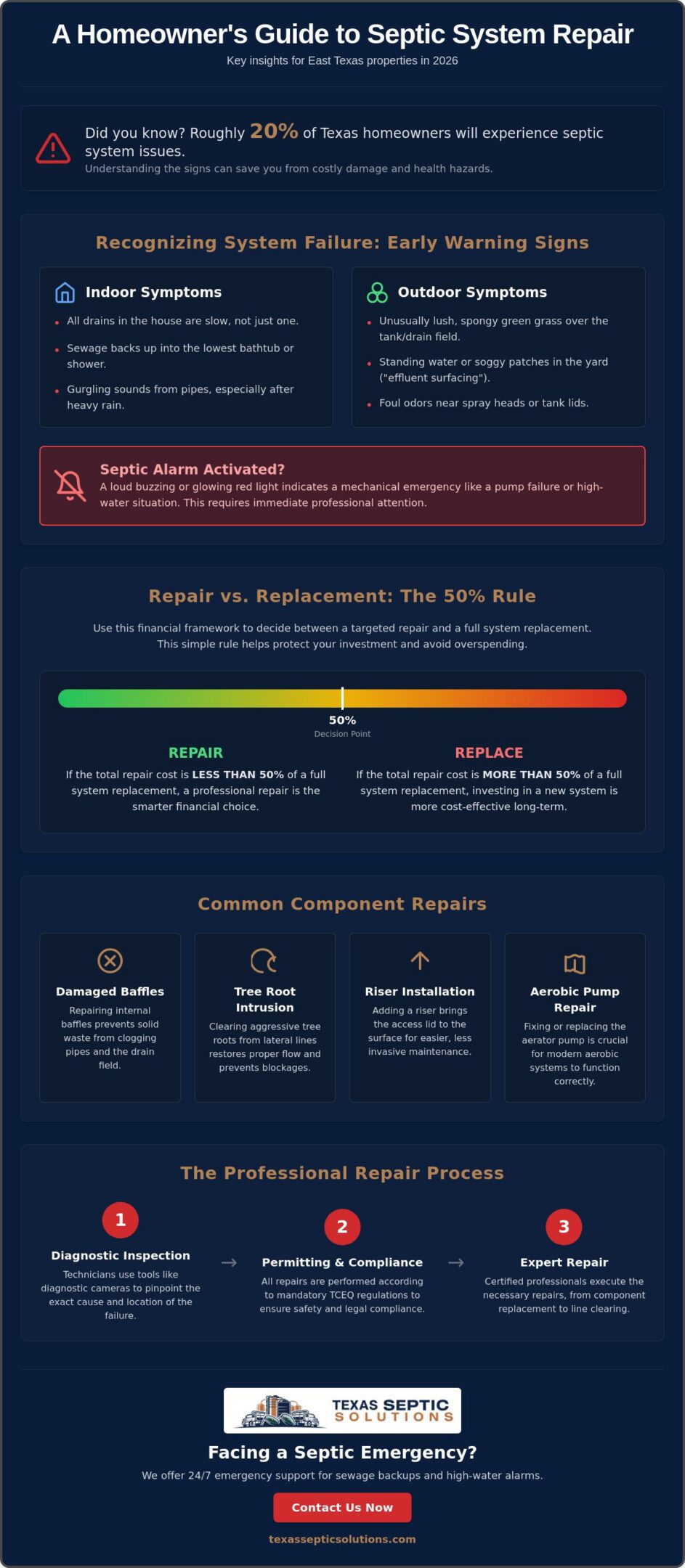 Septic System Repair in Texas: The 2026 Homeowner’s Reference Guide