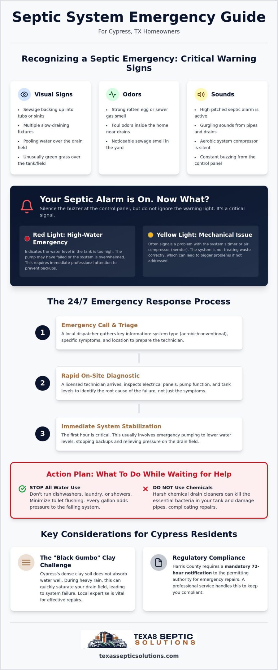 24-Hour Septic Repair in Cypress, TX: Immediate Emergency Solutions