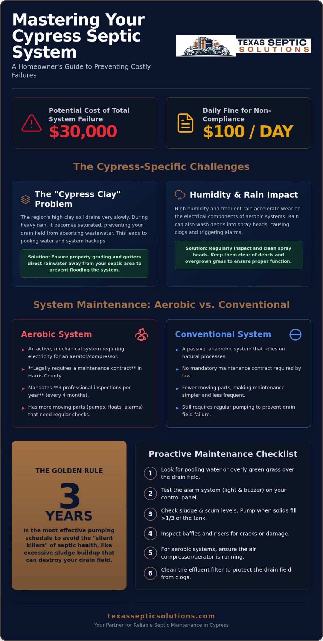 Cypress TX Septic Tank Maintenance: The Ultimate 2026 Homeowner Checklist
