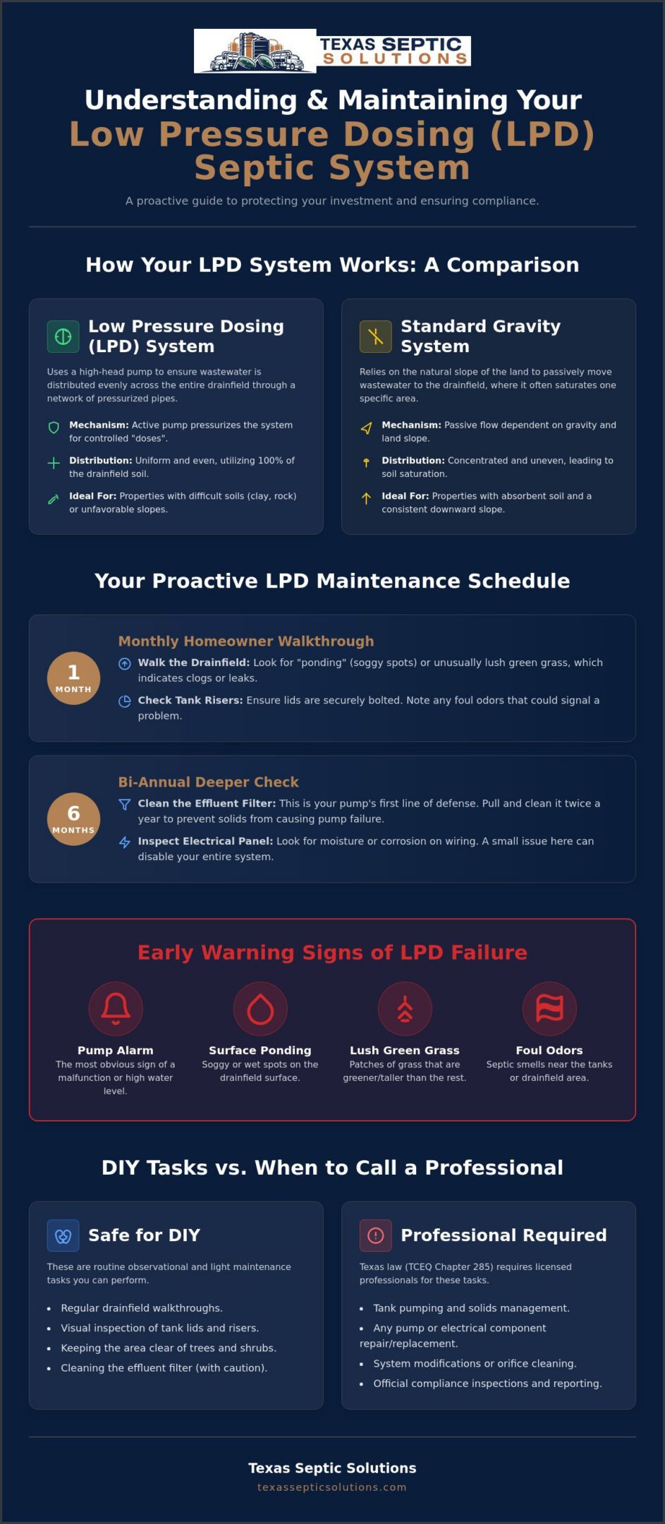 Low Pressure Dosing Septic System Maintenance: The 2026 Homeowner Checklist