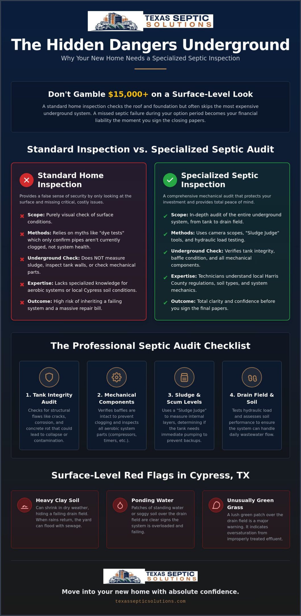 New Home Septic System Inspection Cypress: The Ultimate 2026 Buyer’s Checklist