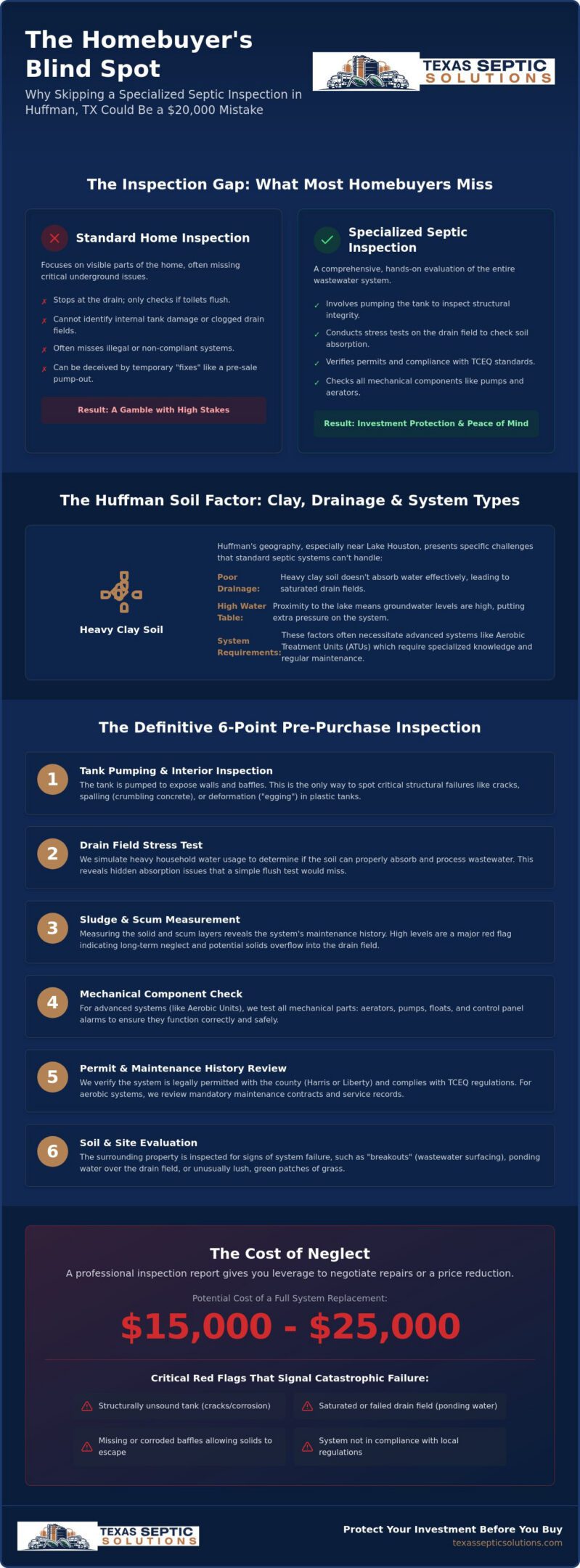 Pre-Purchase Septic Inspection Checklist for Huffman, TX Homebuyers