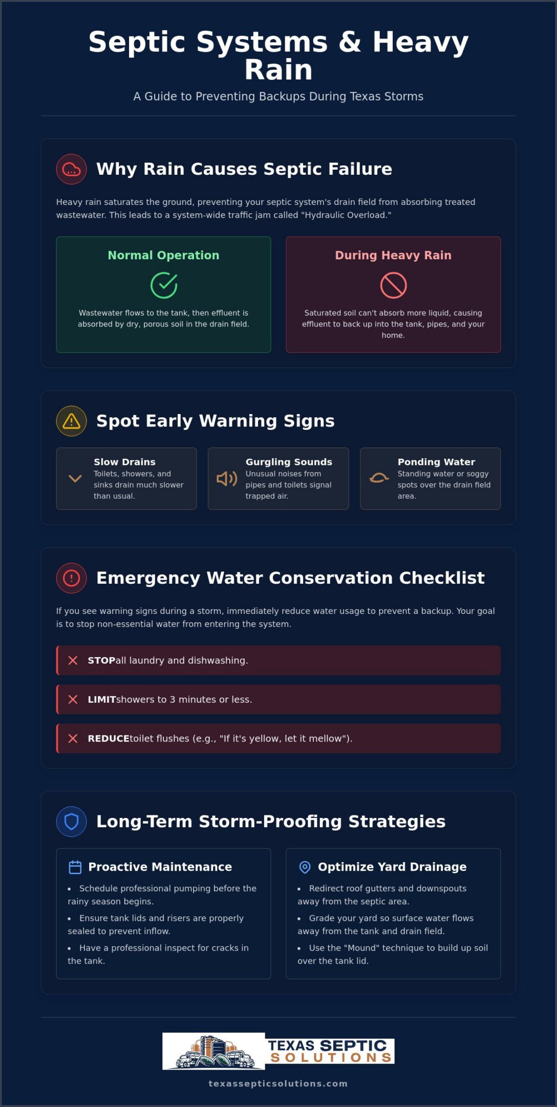 Preventing Septic Backups in Heavy Rain: A Texas Homeowner’s Guide