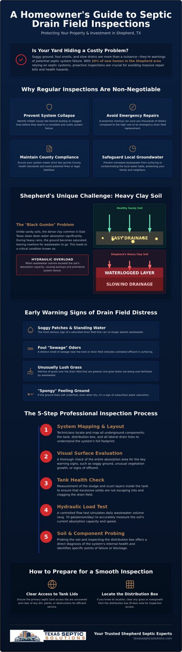 Professional Septic Drain Field Inspection in Shepherd, TX: The Complete Guide