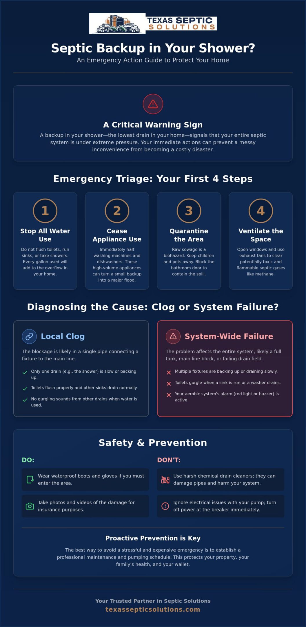 Septic Backup in Shower? Here is Exactly What to Do Right Now (2026 Guide)