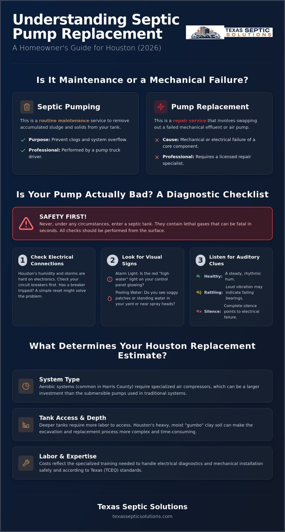Septic Pump Replacement Cost in Houston: 2026 Homeowner Guide