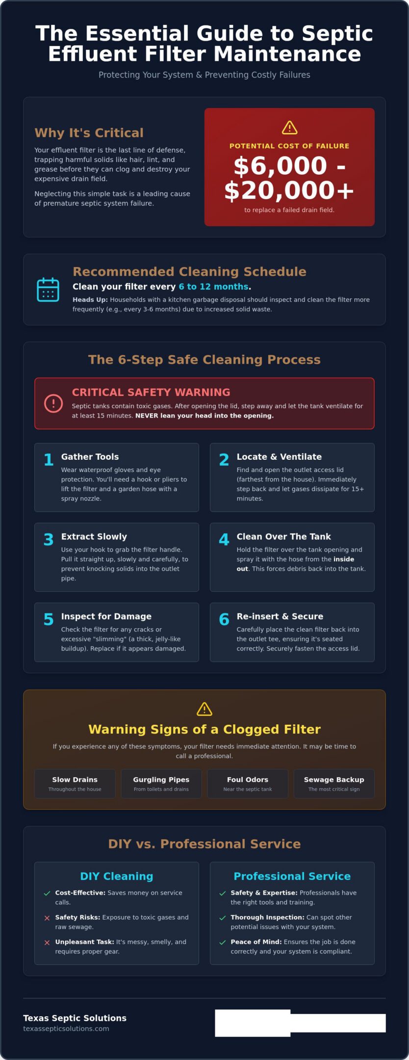 Septic Tank Effluent Filter Cleaning: The 2026 Homeowner's Maintenance Guide