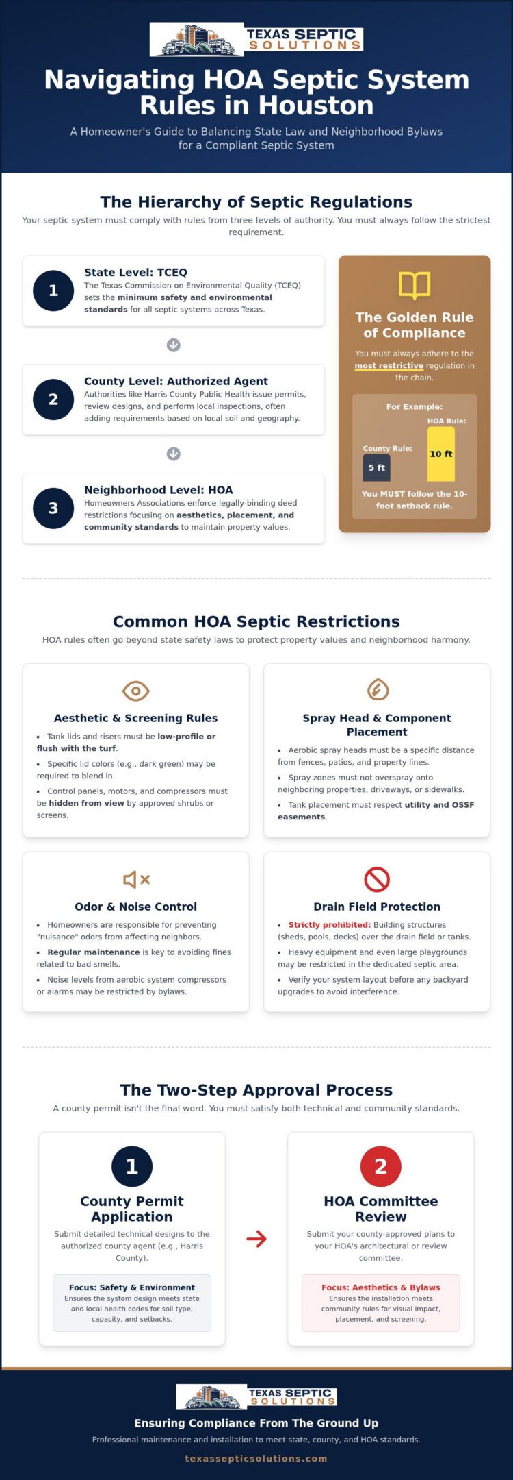 HOA Septic System Rules in Houston: A 2026 Homeowner’s Guide