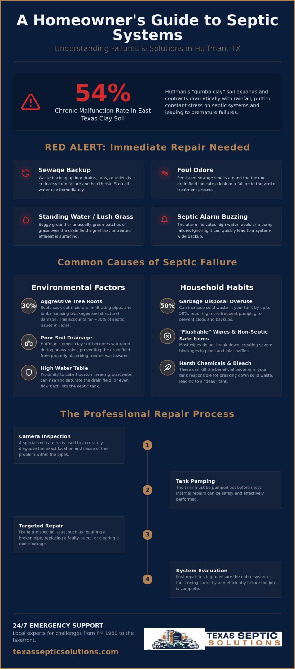 Professional Septic System Repair in Huffman, TX: 2026 Homeowner Guide