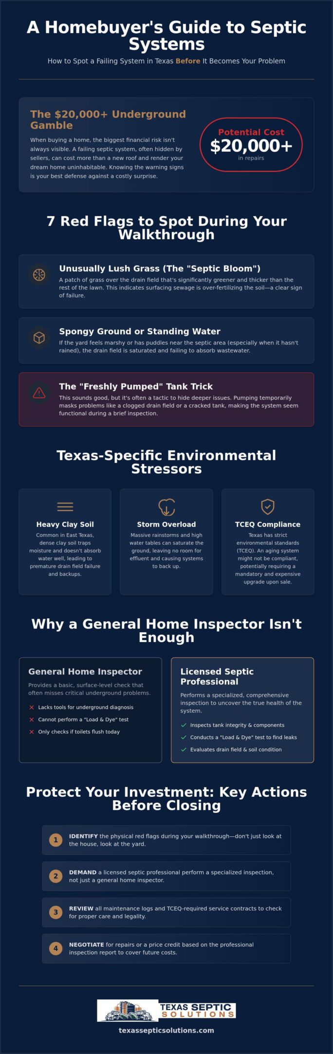 Signs of a Failing Septic System When Buying a House: The 2026 Texas Buyer’s Guide