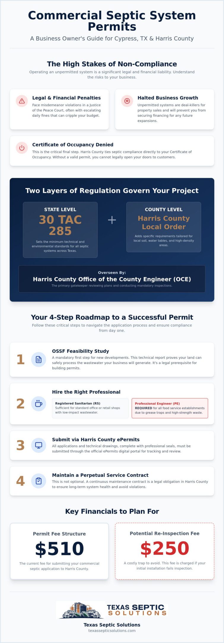 Commercial Septic System Permits in Cypress, TX: The 2026 Business Guide