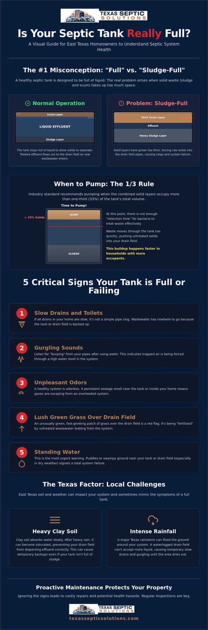 Signs Your Septic Tank is Full: The 2026 Texas Homeowner’s Checklist