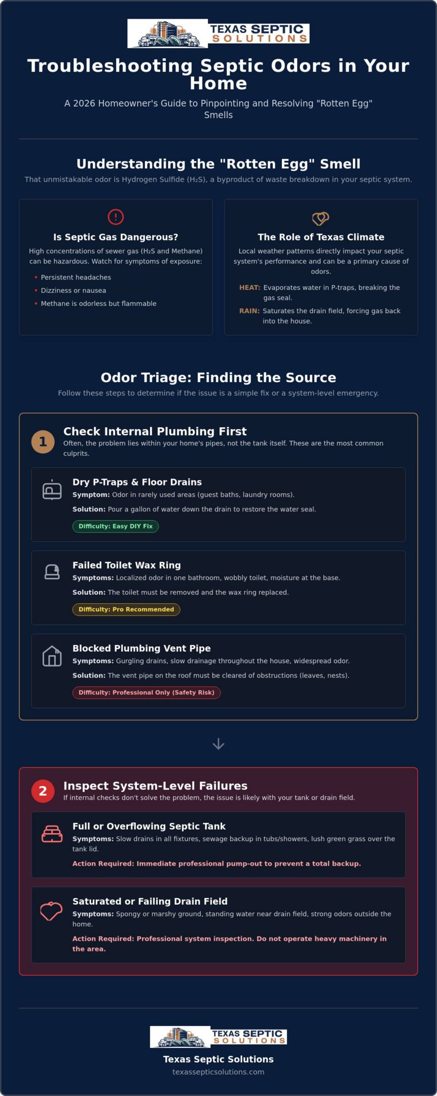 Septic Tank Smell in House Causes: A 2026 Troubleshooting Guide