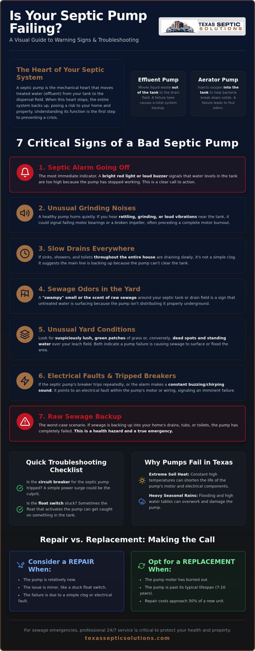What Are the Signs of a Bad Septic Pump? A 2026 Texas Homeowner’s Guide