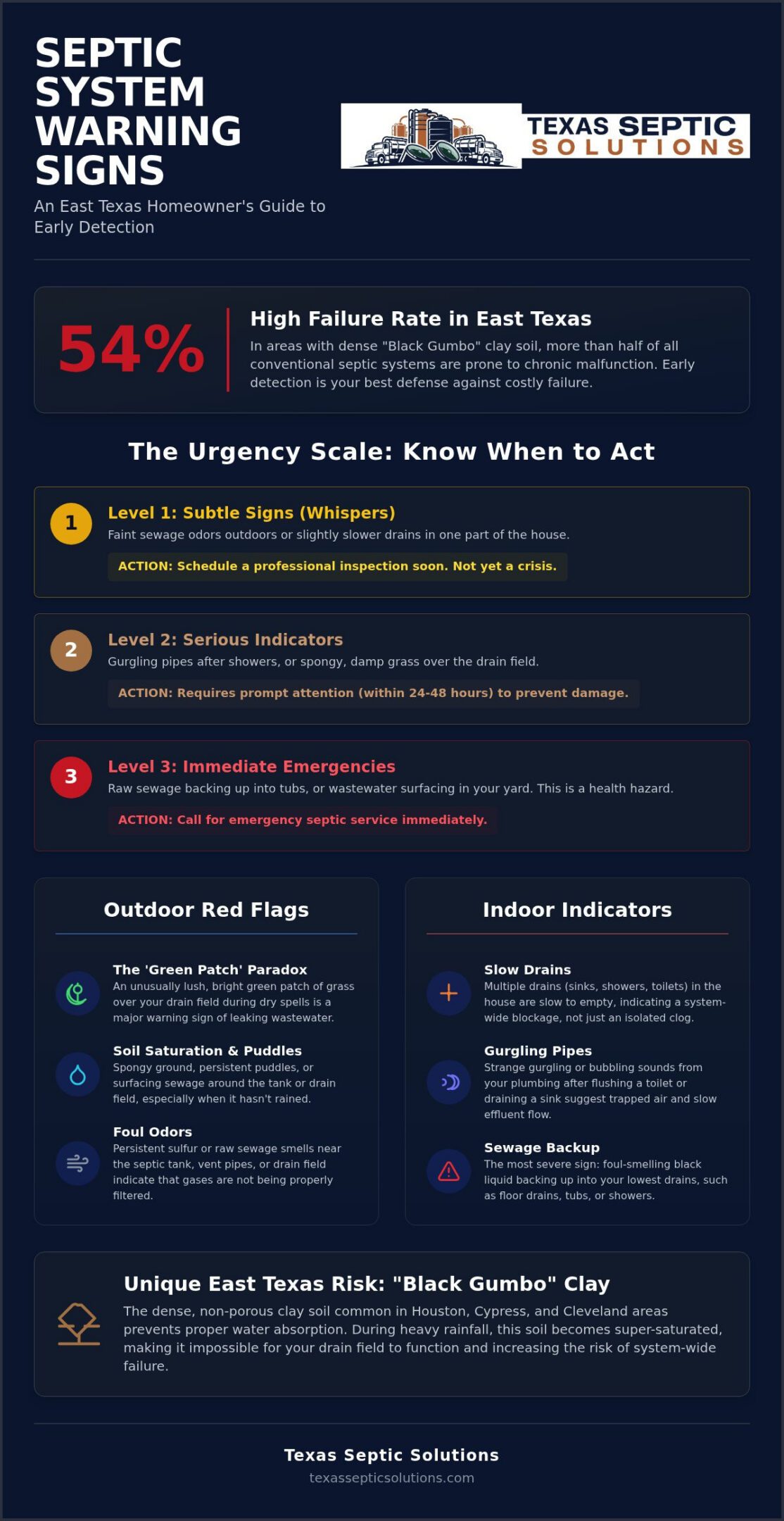 10 Critical Signs of Septic System Problems: A Texas Homeowner’s Guide
