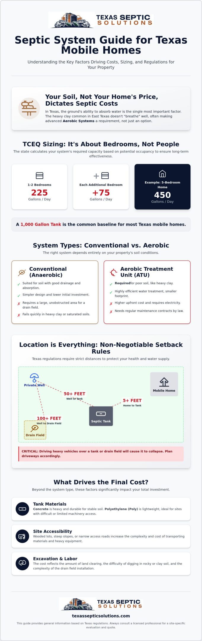 2026 Texas Mobile Home Septic System Cost Guide
