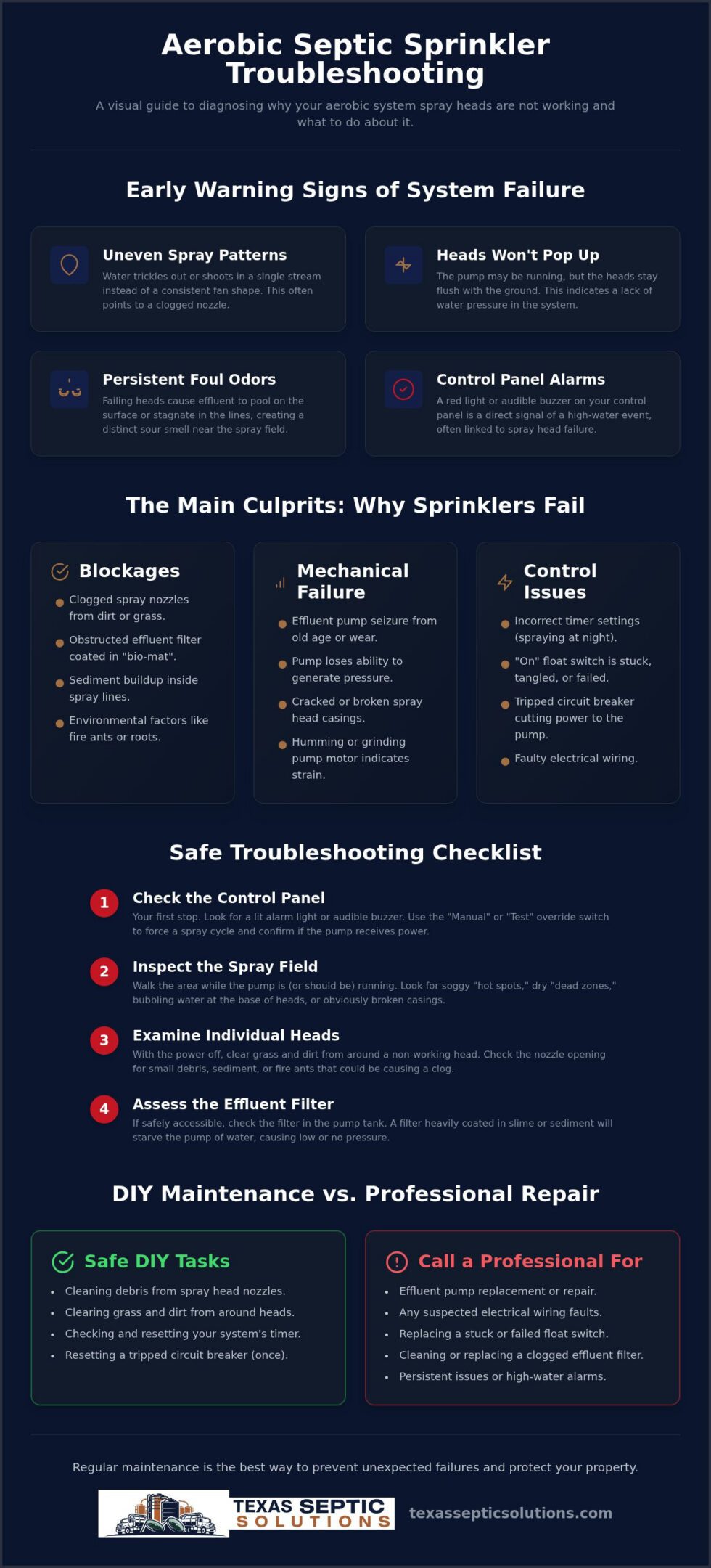 Aerobic System Spray Heads Not Working: Troubleshooting and Repair Guide