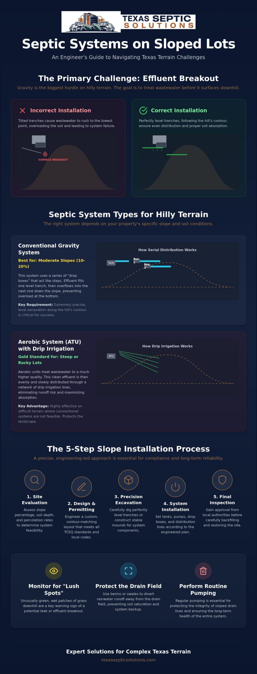 Installing a Septic System on a Sloped Lot: A Complete 2026 Guide