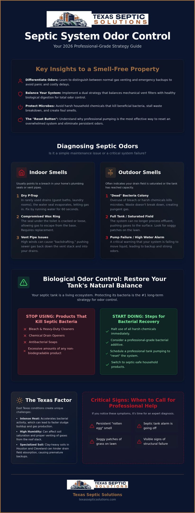 Odor Control for Septic Systems: The 2026 Homeowner’s Guide to a Fresh Property