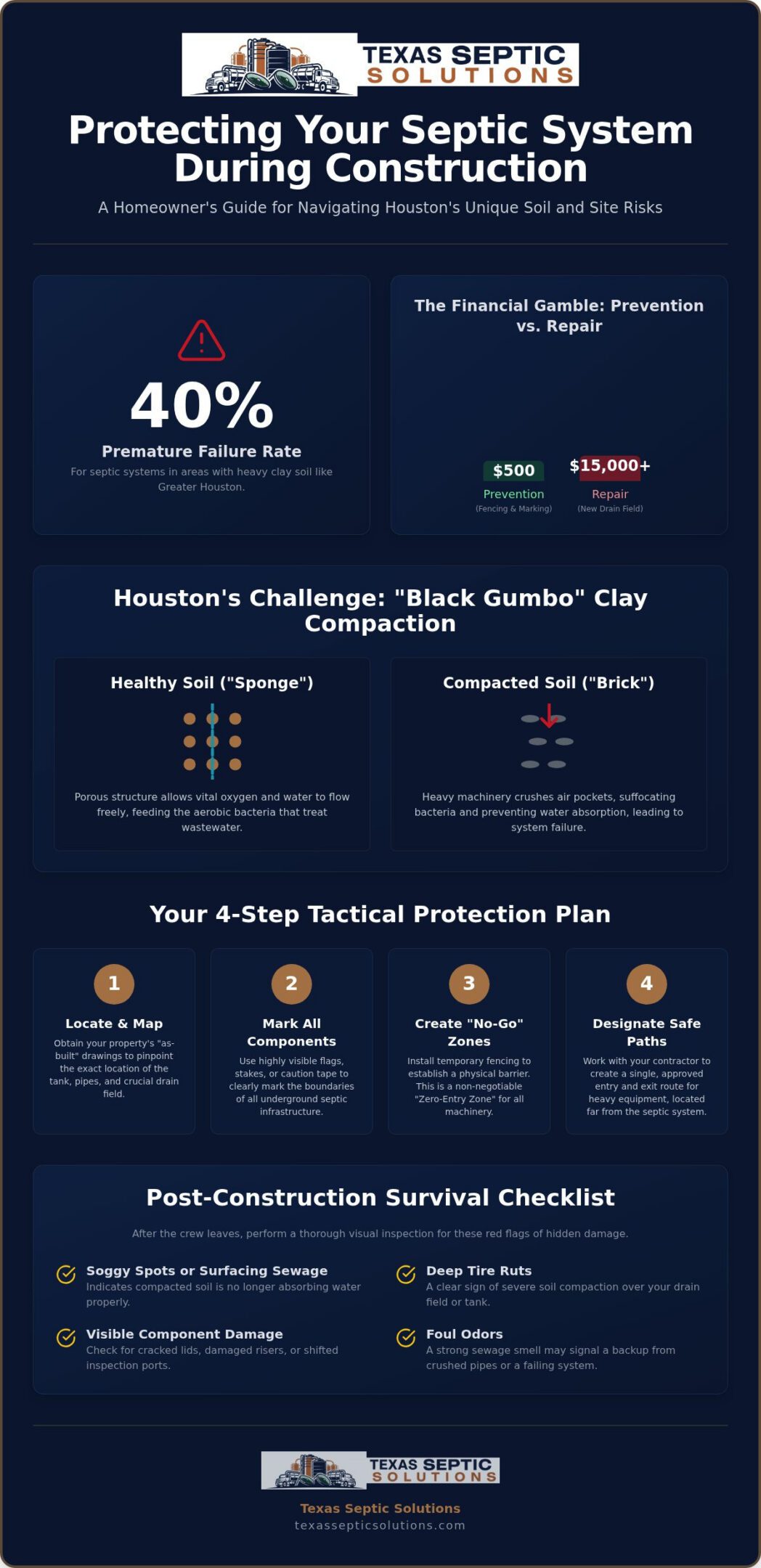 Preventing Septic System Damage During Construction in Houston: A Homeowner’s Guide