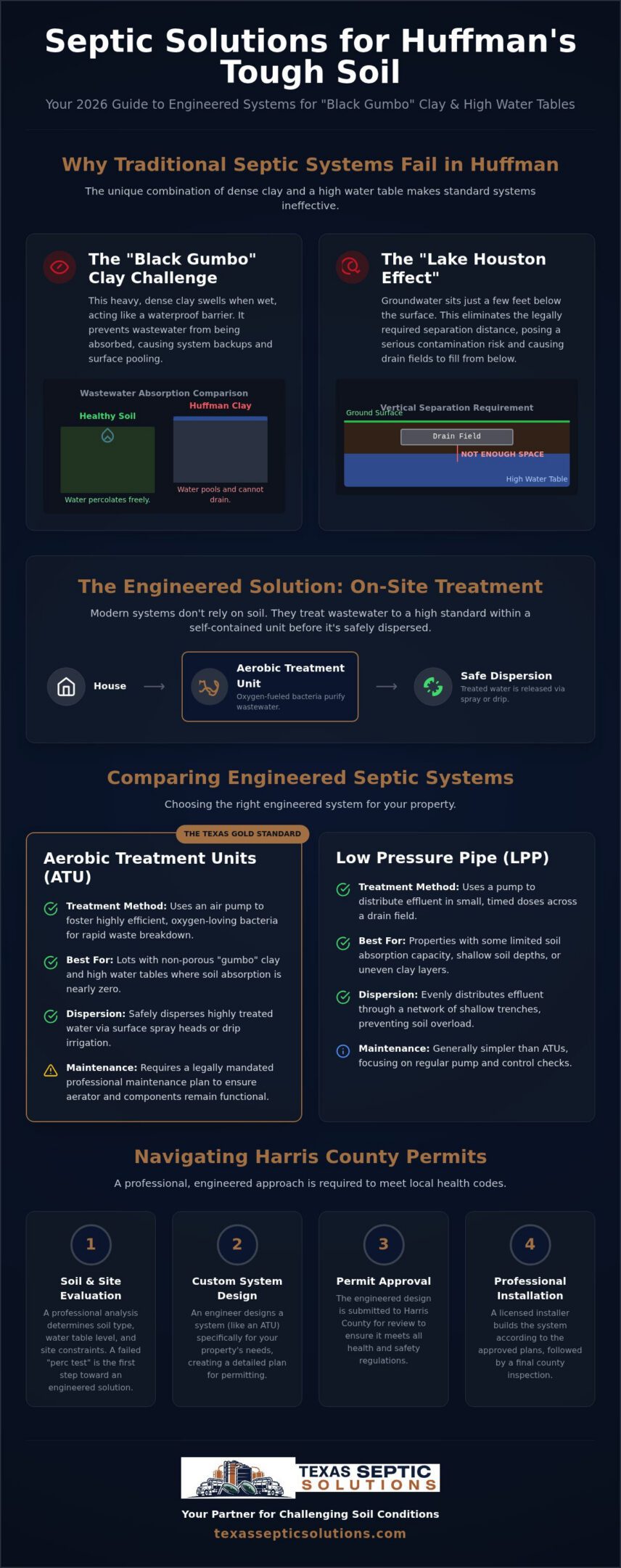Septic Solutions for Poor Soil in Huffman: 2026 Guide