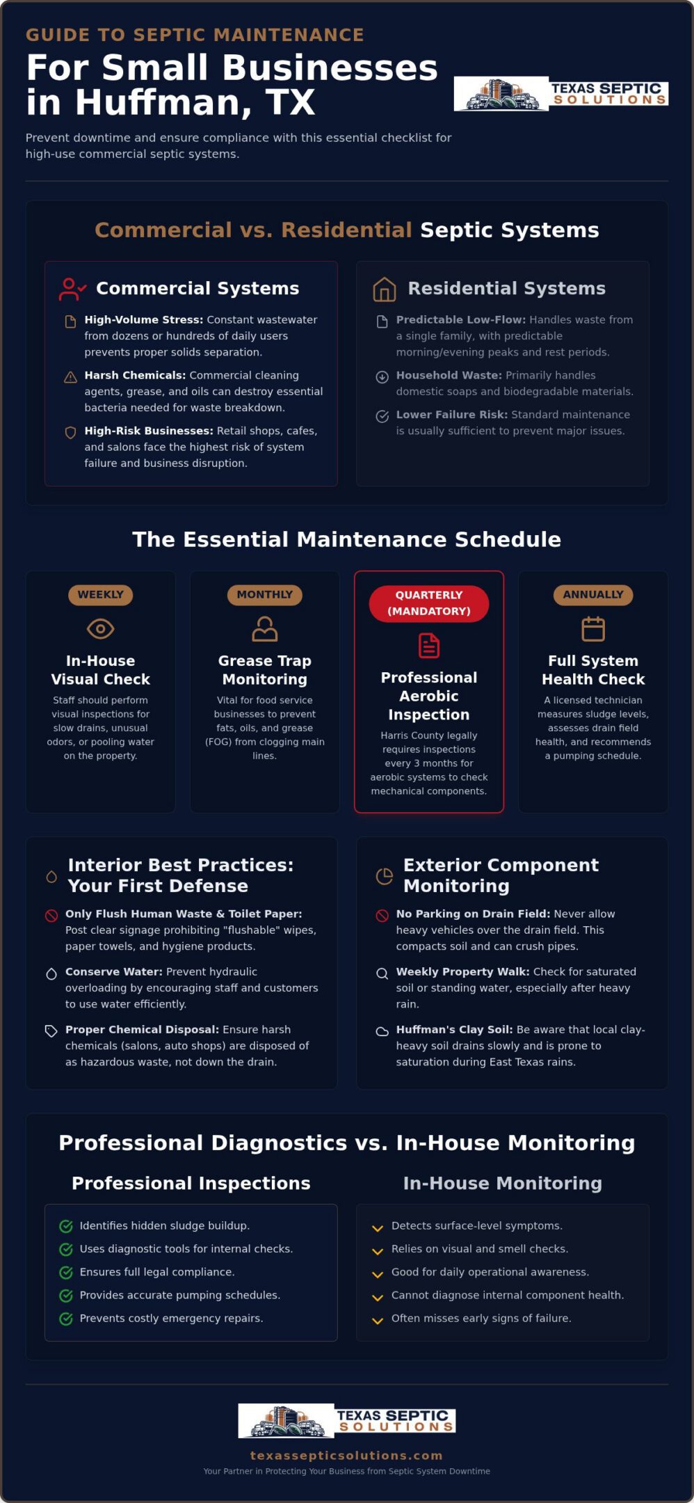 Septic System Maintenance Checklist for Small Businesses in Huffman, TX (2026)