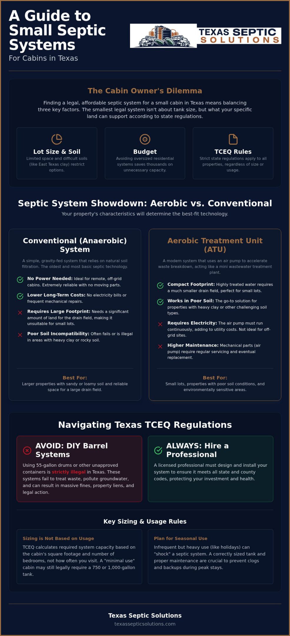 Small Septic System for Cabin Texas: A 2026 Buyer’s Guide