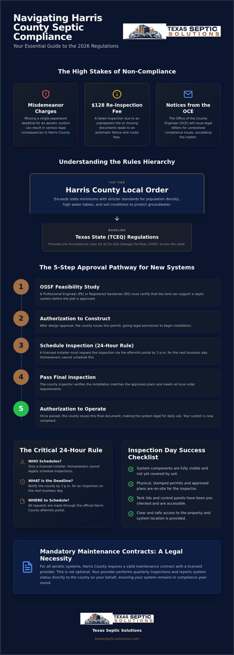 Harris County Septic Inspection Requirements: The 2026 Homeowner’s Compliance Guide