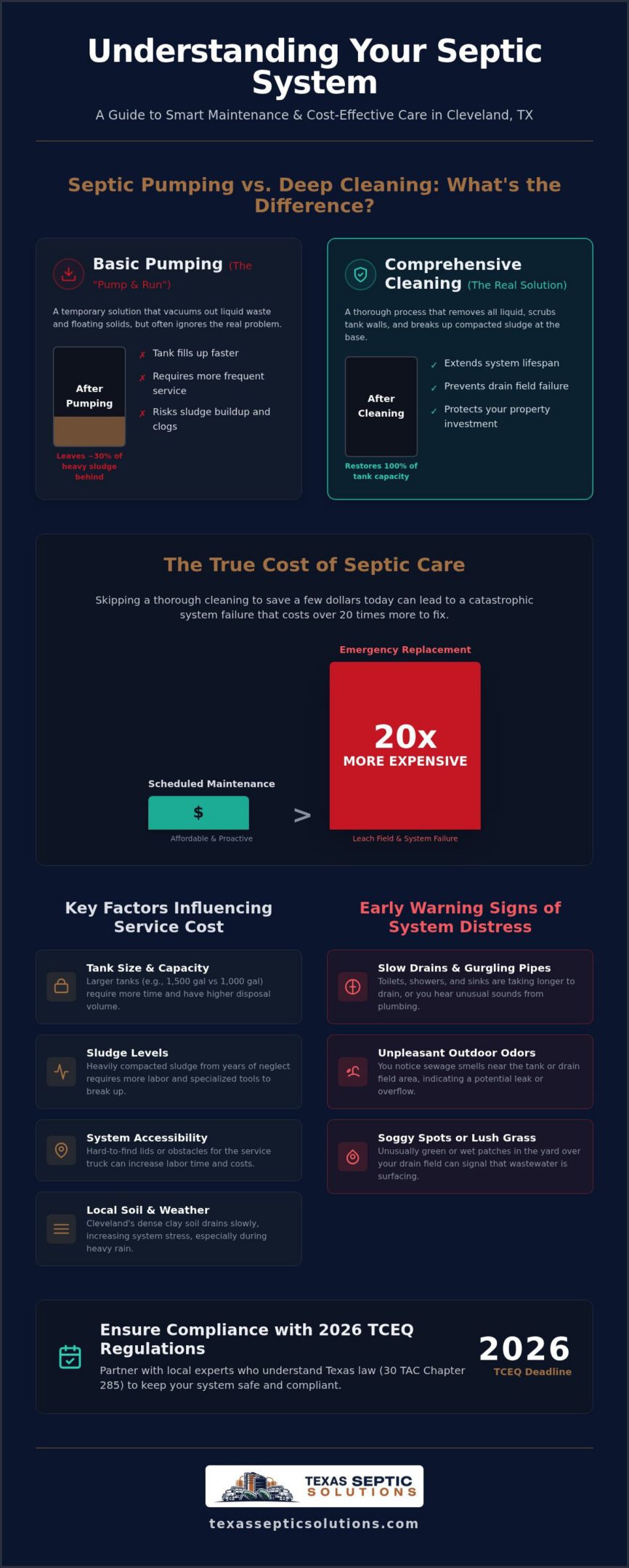 Affordable Septic Cleaning in Cleveland, TX: 2026 Homeowner’s Guide