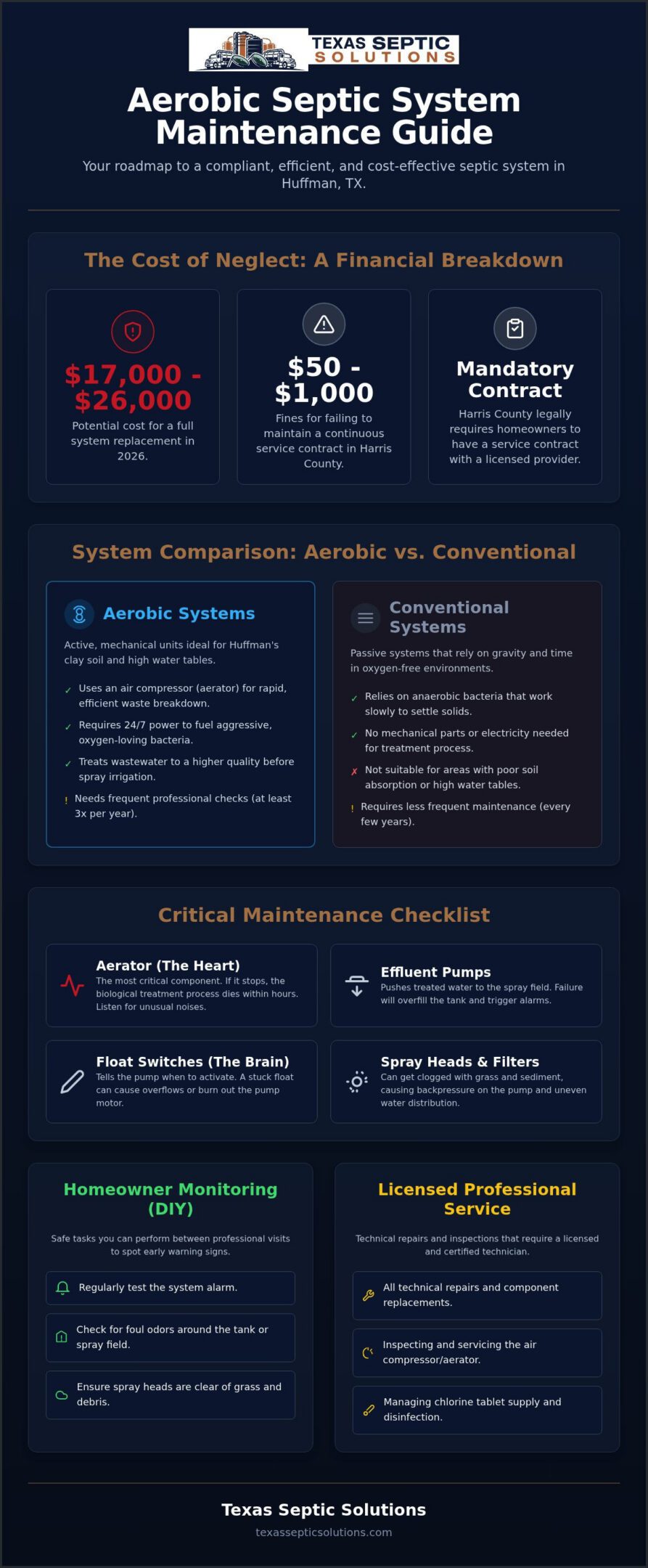 Aerobic Septic System Maintenance in Huffman, TX: The 2026 Homeowner’s Guide