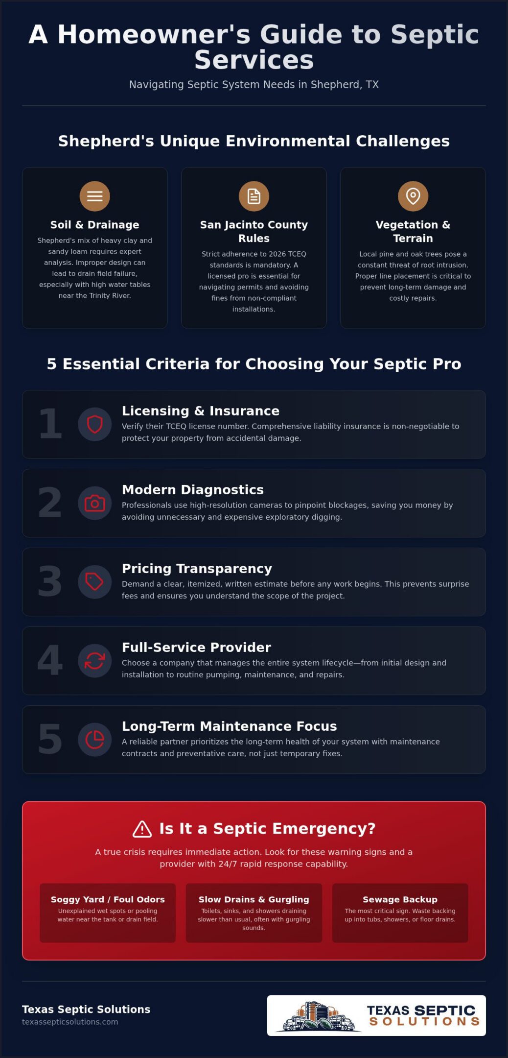 Best Septic Company Near Shepherd, TX: 2026 Pro Guide