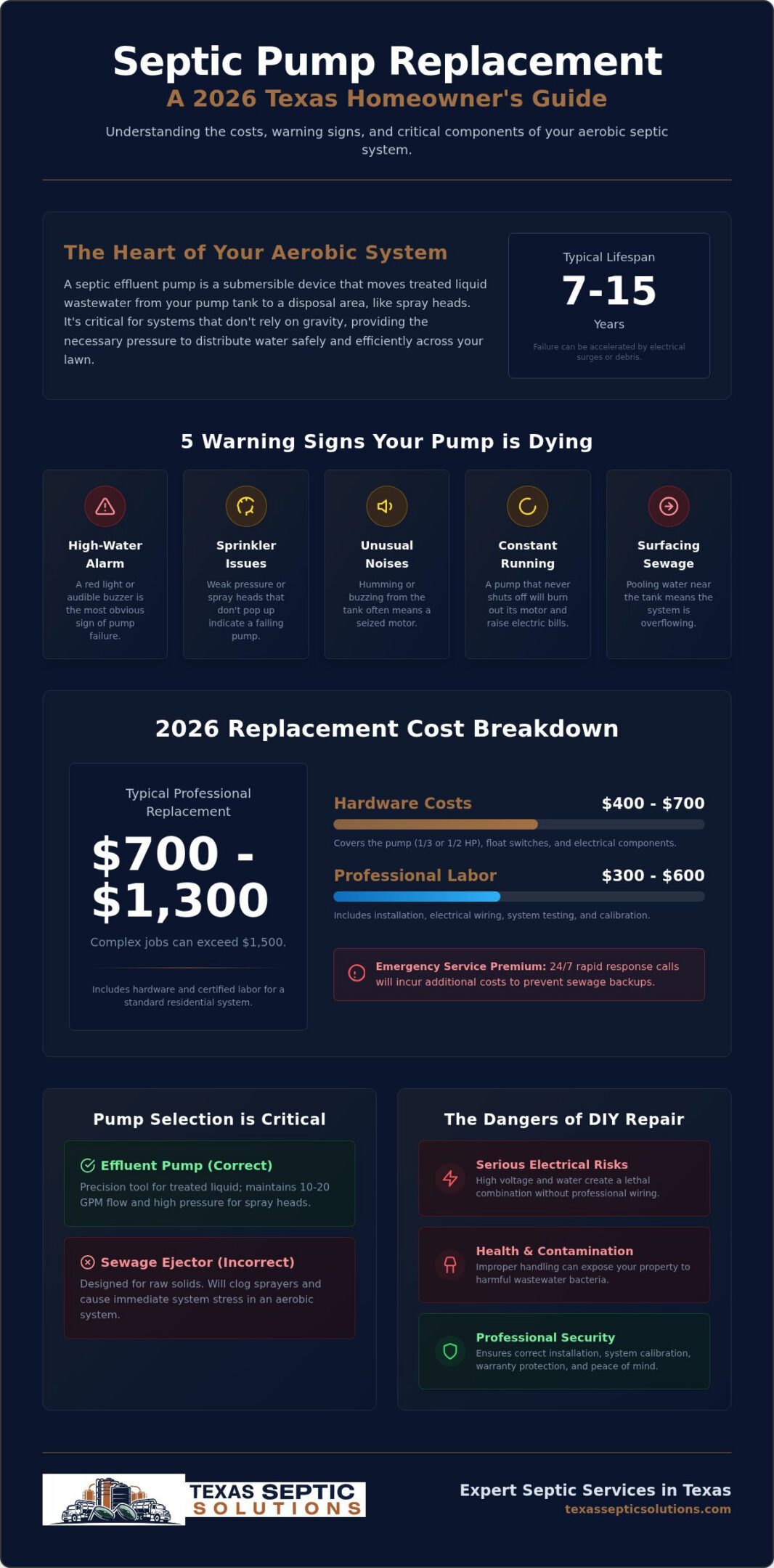 Septic Effluent Pump Replacement Cost: 2026 Homeowner’s Buying Guide