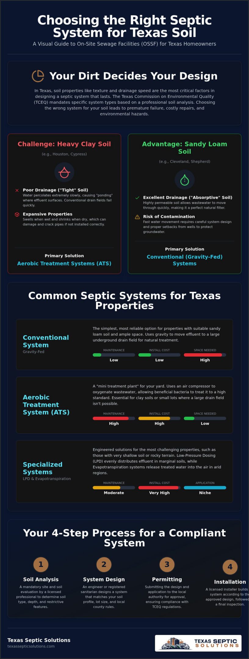 Choosing the Right Types of Septic Systems for Texas Soil in 2026