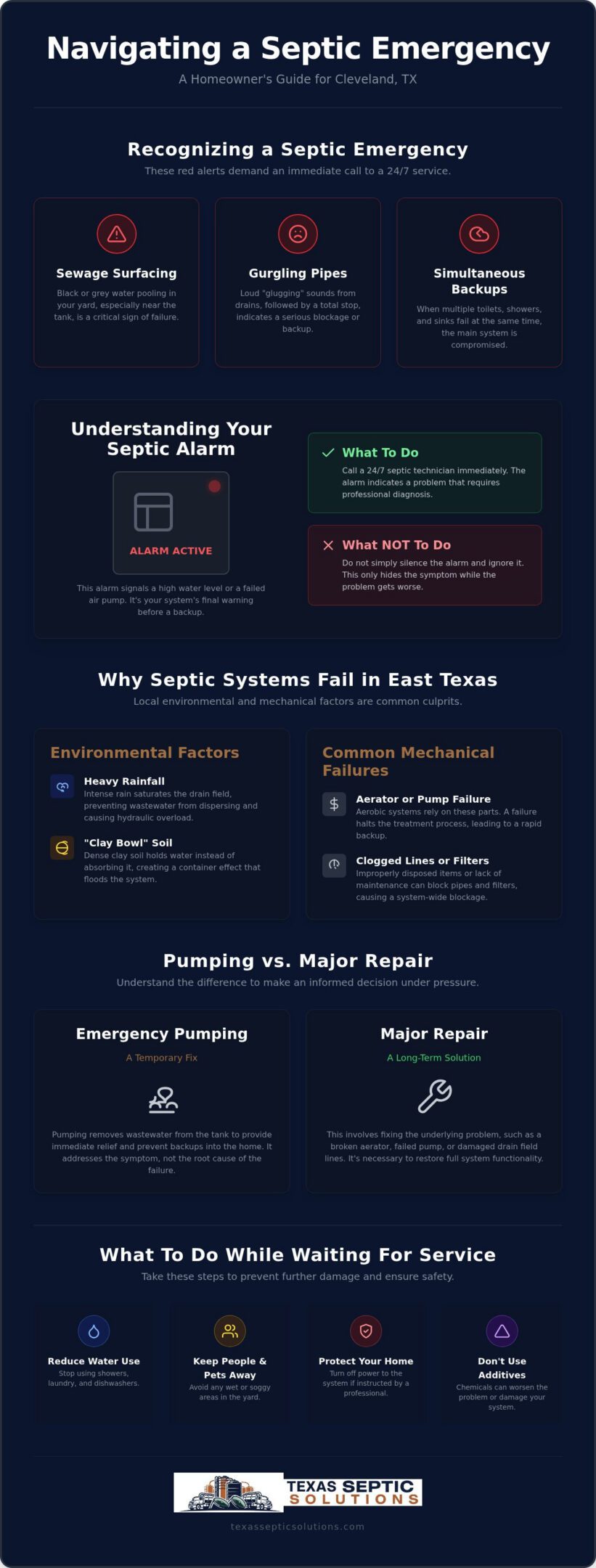24/7 Septic Service in Cleveland, TX: Emergency Repair & Pumping Guide