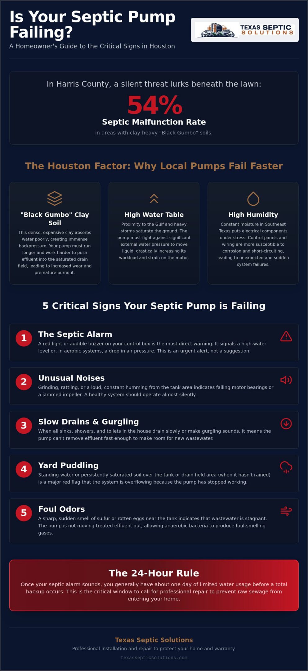 5 Critical Signs Your Septic Pump is Failing: Houston Homeowner’s Guide