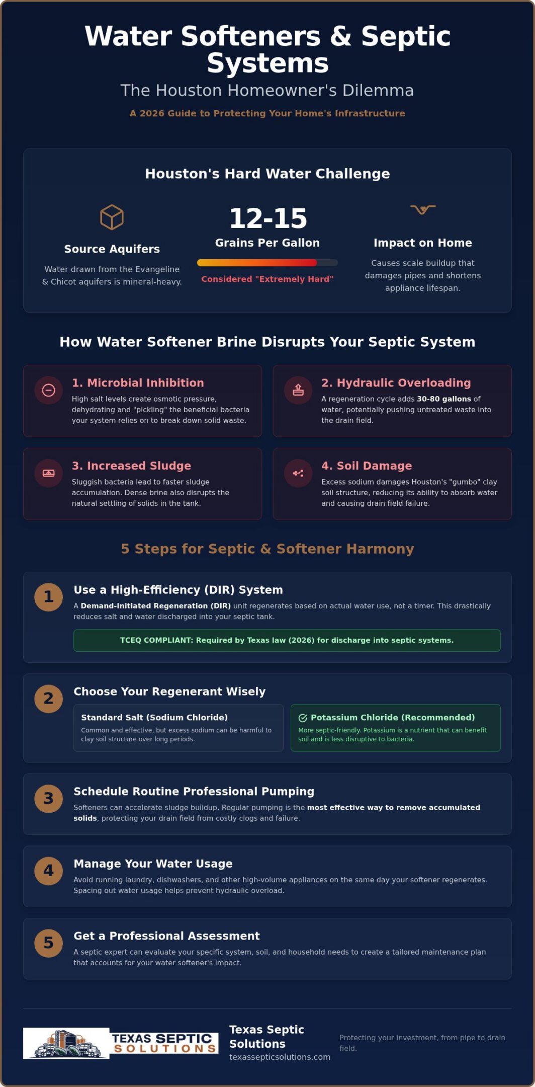 2026 Houston Septic Guide: Homes with Water Softeners