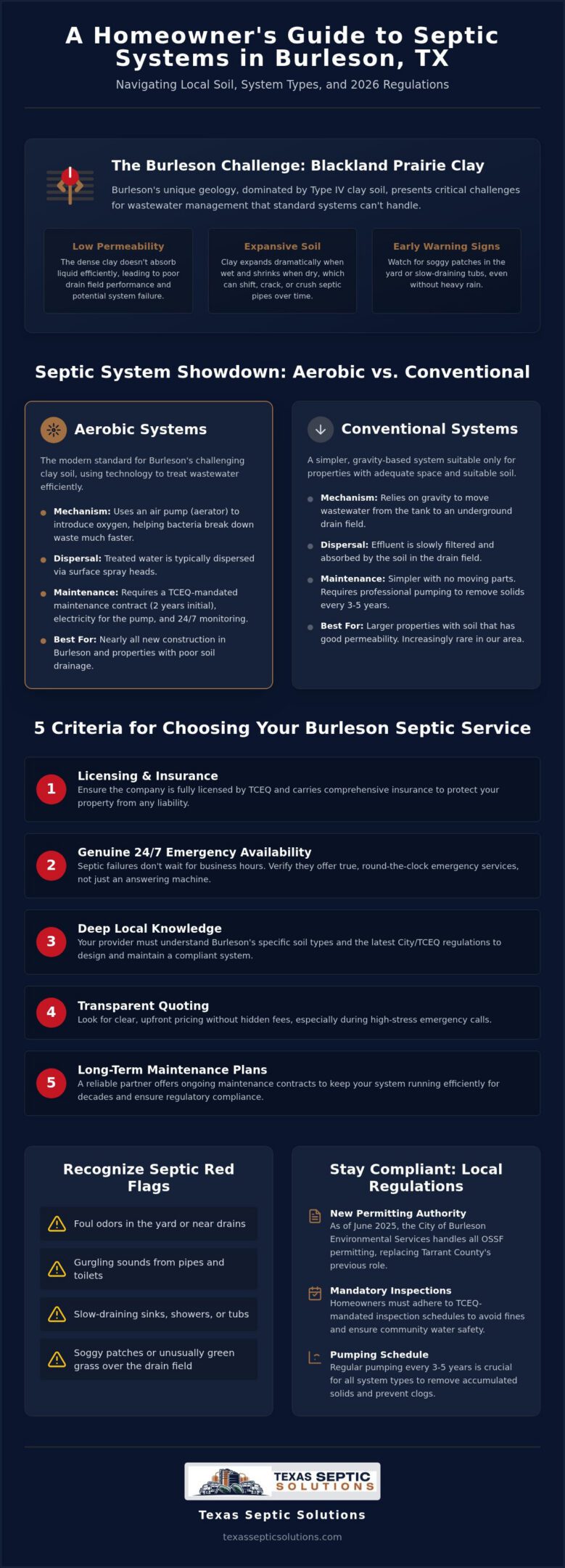 Burleson Septic Services: The Complete 2026 Homeowner’s Buying Guide