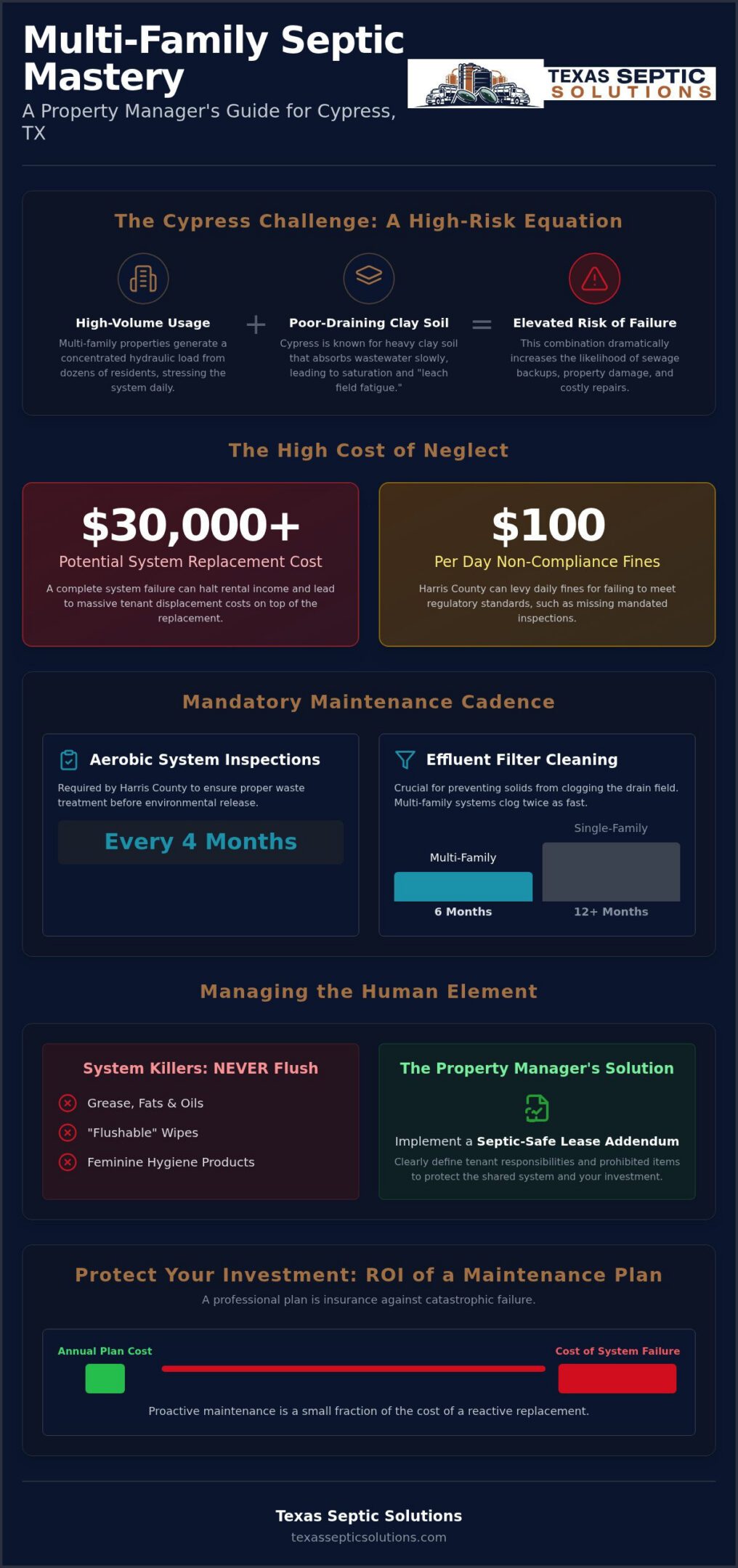 Cypress Multi-Family Septic Maintenance: 2026 Guide