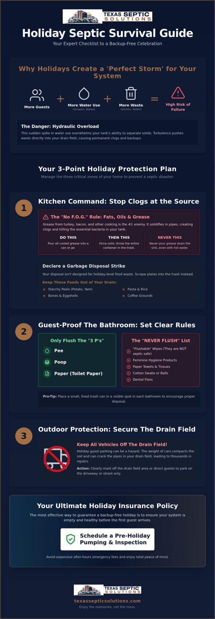 How to Avoid Septic Emergencies During Holidays: A 2026 Homeowner Checklist