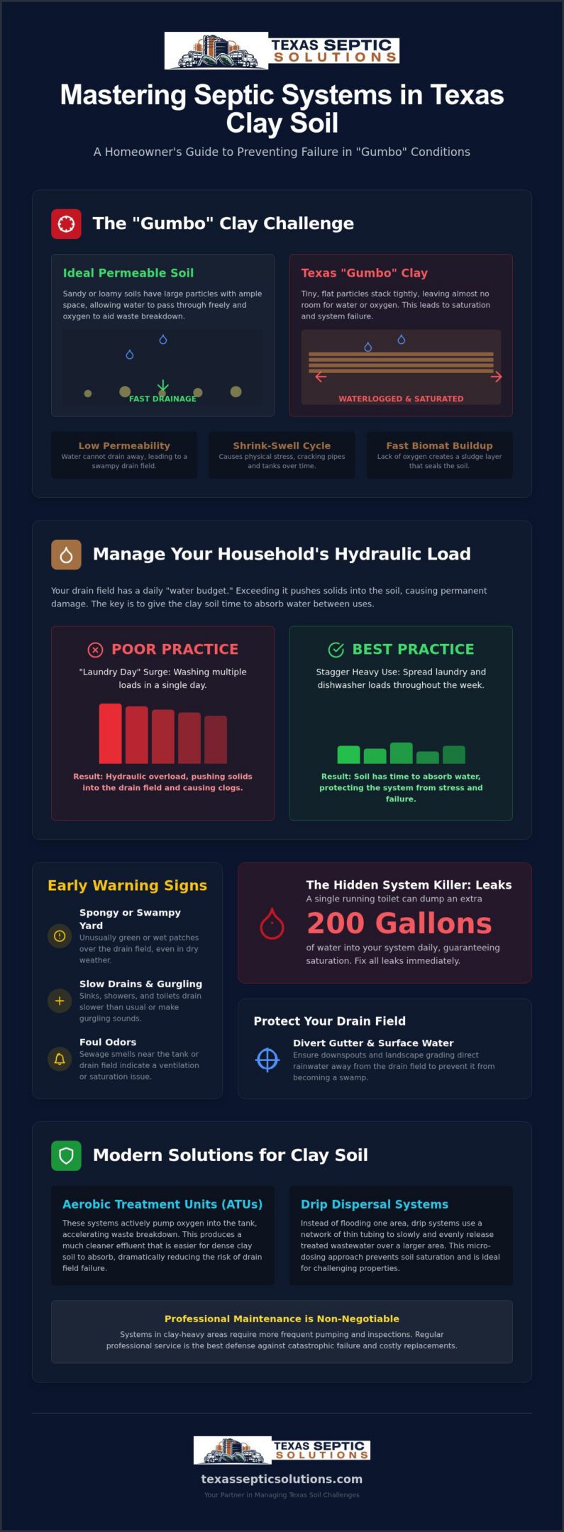 Mastering Septic System Care in Texas Clay Soil: A Homeowner’s Guide