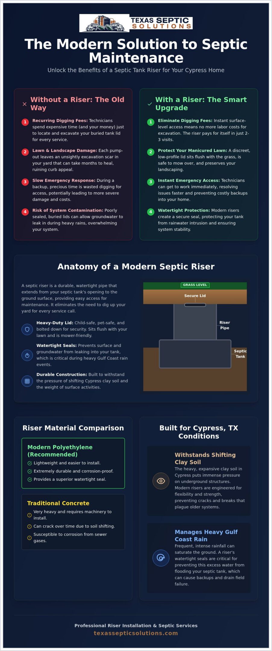Septic Tank Riser Benefits: Guide for Cypress Homeowners