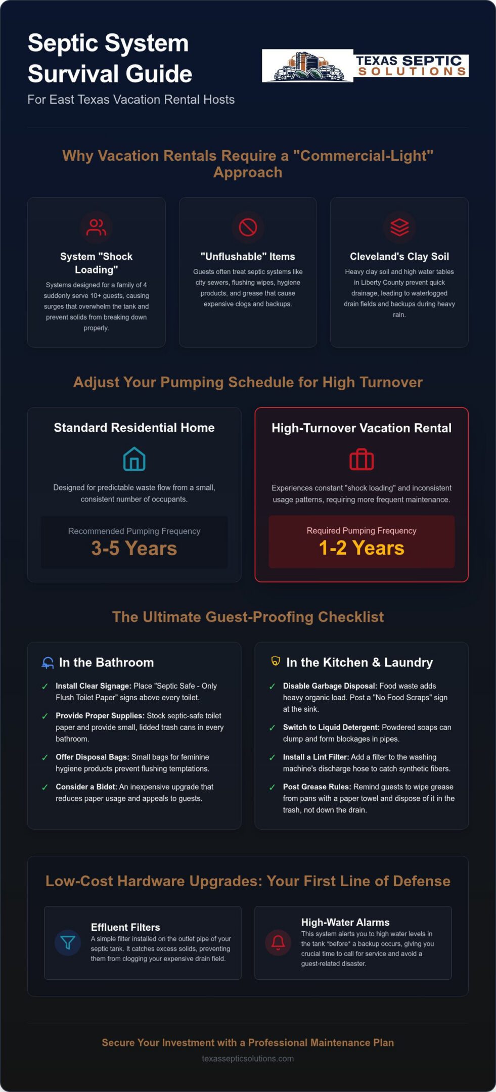 The Ultimate Septic Tank Maintenance Checklist for Cleveland, TX Vacation Rentals