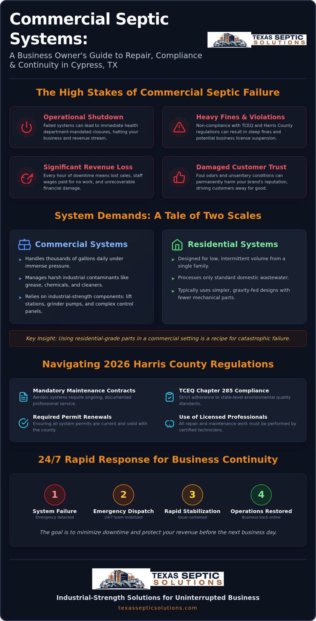Commercial Septic Repair in Cypress: Business Continuity