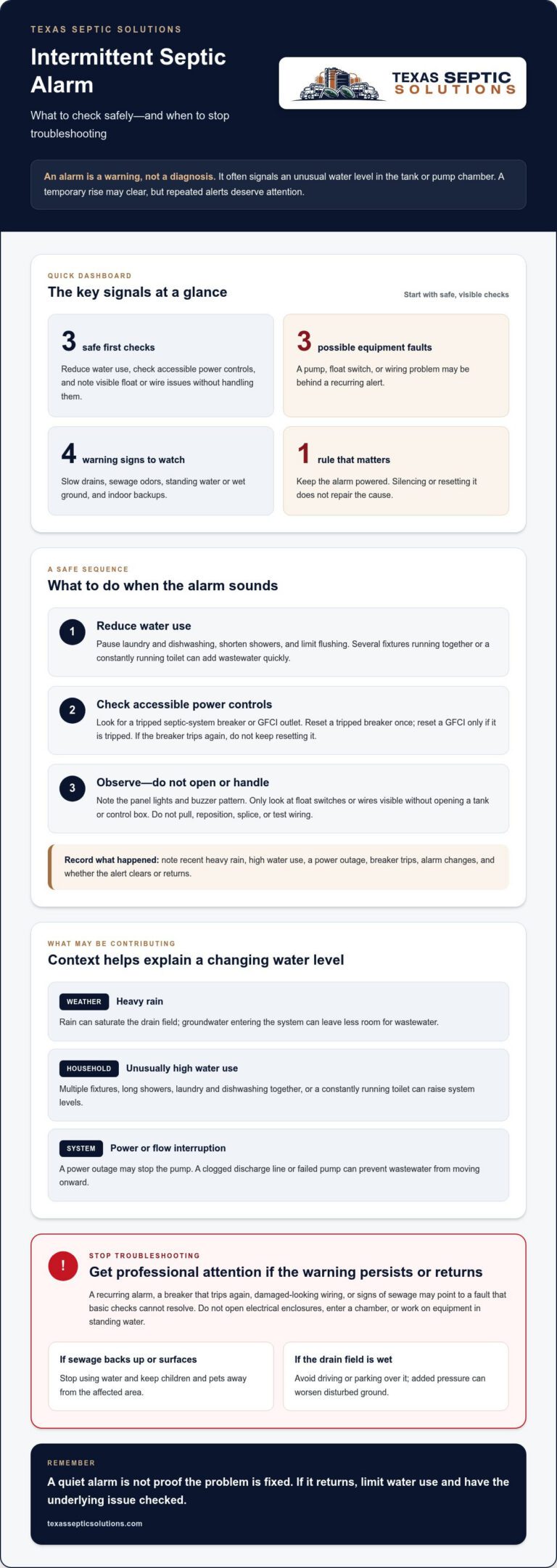 How to Troubleshoot Intermittent Septic Alarms in Huffman